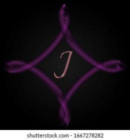 Logo with the letter J in a frame on a black background