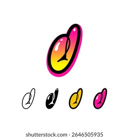 Logo letter J, graffiti alphabet font, set of four different art symbol for your brand name design, vector illustration 10 EPS