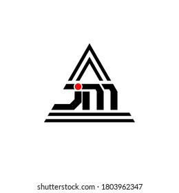 letra de logotipo j y m, con líneas triangulares