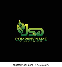 letra del logotipo J, S y D en estilo natural