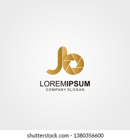 Logo letter JB Photography, aperture - Vector