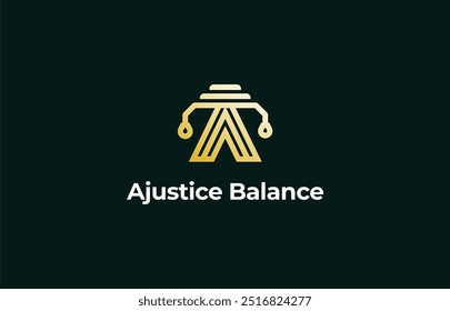 Logo Letter A and Justice Balance or scale. Law firm, Lawyer, judge. Editable file