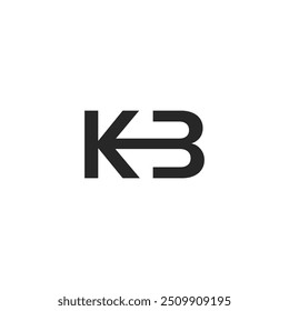 Letra de logotipo K e seta design exclusivo com fundo em branco