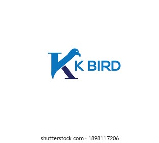 logo for letter K and bird