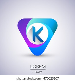 logo letter K colorful icon in the triangle shape, Vector design template elements for your application or company identity.