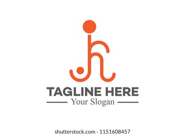 logo letter k flat human character