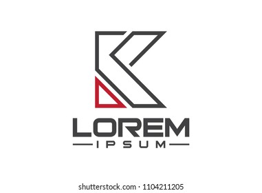 logo letter k flat line