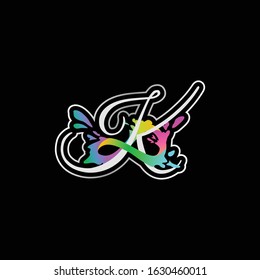 logo letter K full color vector template