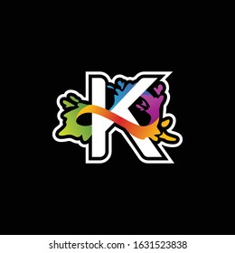 logo letter K full color vector template