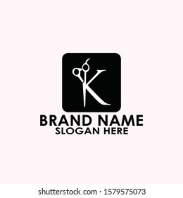 logo letter k haircut vector design