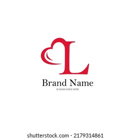 logo letter K and heart. vector combination of letter K and love. red heart with simple letter K