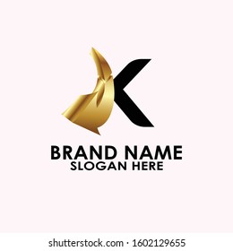 logo letter k with icon arrow vector design