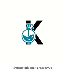 logo letter k with icon hand sanitizer vector design