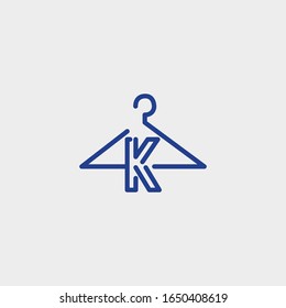 logo letter k with icon hanger vector design