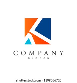 logo letter k, initial company logo letter k + k icon with a simple look  +company icon in box form