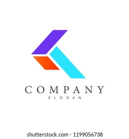 logo letter k, initial company logo letter k + k icon with a simple look 