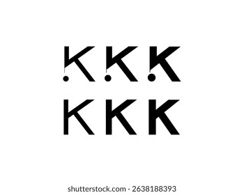 Logo letter K, new font alphabet, set of six different thicknesses (regular, bold, thick) for your brand name design, vector illustration 10 EPS