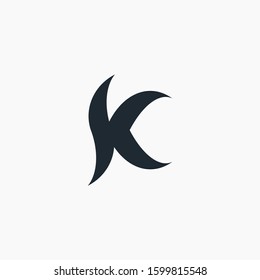 logo letter K with ribbon swoosh wave. The logo can be used for business consulting and financial companies - vector