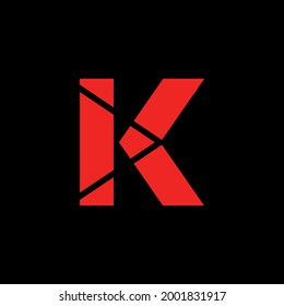 Logo letter K triangle arrow, monogram. Modern simple and minimalist design. Vector logo design