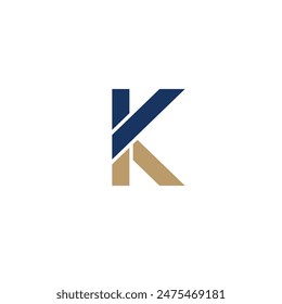 Logo letter K unique design with blank background