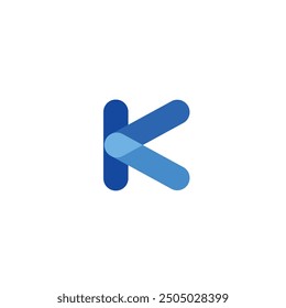Logo-Buchstabe K einzigartiges Design auf weißem Hintergrund