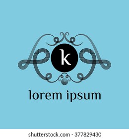 Logo letter k vector  template (sign, symbol, emblem, ornament, icon. Monogram design template.