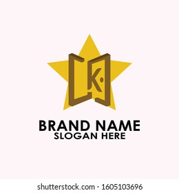 logo letter k with window and door vector design