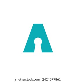 Logo letter A keyhole design template element