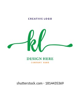 carta de logotipo KL. simple, elegante, fácil de entender y con autoridad