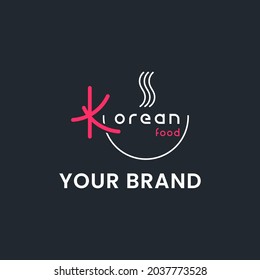 Logo letter Korean food is suitable for culinary logo.