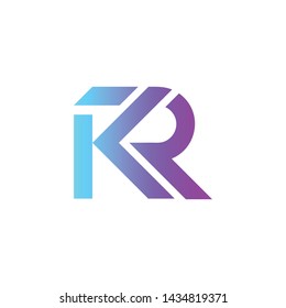 Logo Letter Kr Gradient Simple Stock Vector (Royalty Free) 1434819371 ...