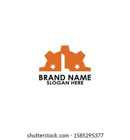 logo letter l contruction vector design