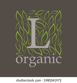 Logo Letter L With Leaf Concept. Organic logotype vector illustration.