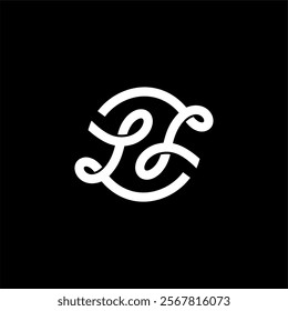 Logo Letter L LJ Z, white intertwined letters L form elegant lettering suitable for logos, monograms, and branding projects in the luxury and fashion industries.