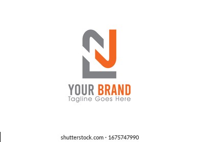 logo letter l and n linked flat line