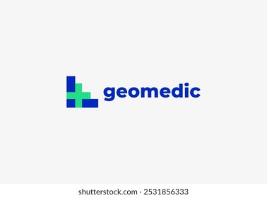 Logo letter L with symbol medical plus, Creative template for hospital and healthcare.