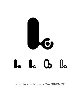Logo Letter L, trendy modern alphabet font, set of five different letter l for your brand name design, vector illustration 10 EPS