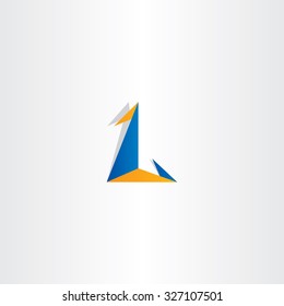 logo letter l triangle icon sign design