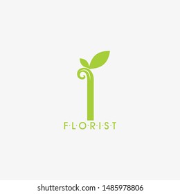 Logo I Letter And Leaf Logo Design