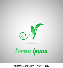 Logo letter A with light green and green gradient color leaf artistic shape