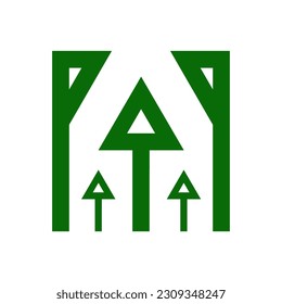 logo letter A like a mountain is suitable for a mountaineering business or a green park