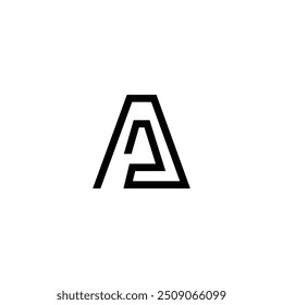 Letra do logotipo Um traço de linha com fundo em branco