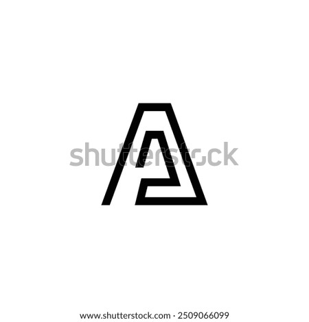 Logo letter A line stroke with blank background
