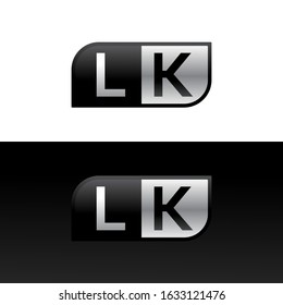 Logo letter LK with two different sides. Negative or black and white vector template design vector