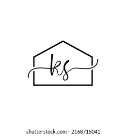 Logo Letter luxury KS With House Vector 