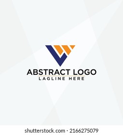 logo letter lw geometric triangle type design for business