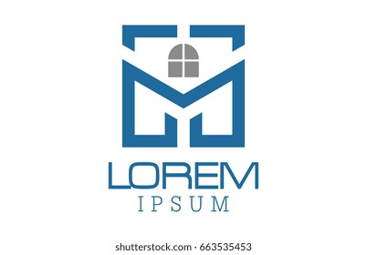 logo letter m architecture icon