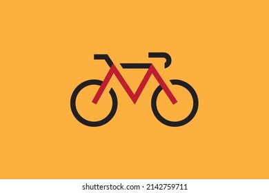 PLANTILLA DE VECTOR DE BICICLETA M DE LOGO