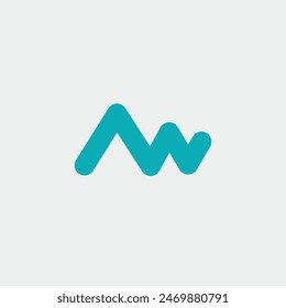 Logo letter M blue unique design with blank background