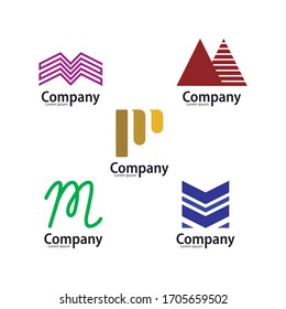 Logo-Buchstabe M für die Marke. Vektorillustration